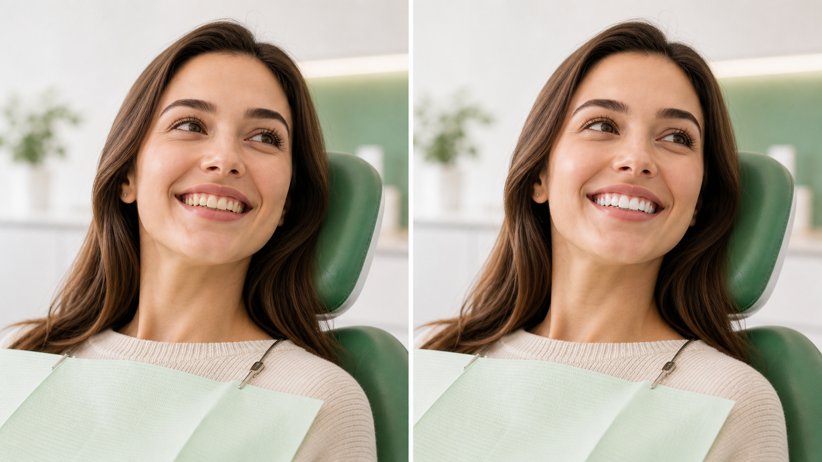 prima e dopo illustrativo sbiancamento dentale Salerno